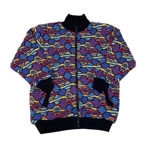 Vintage 80s 90s Rochelle 3D Knit Reversible Jacket Men's Medium Wool Nylon